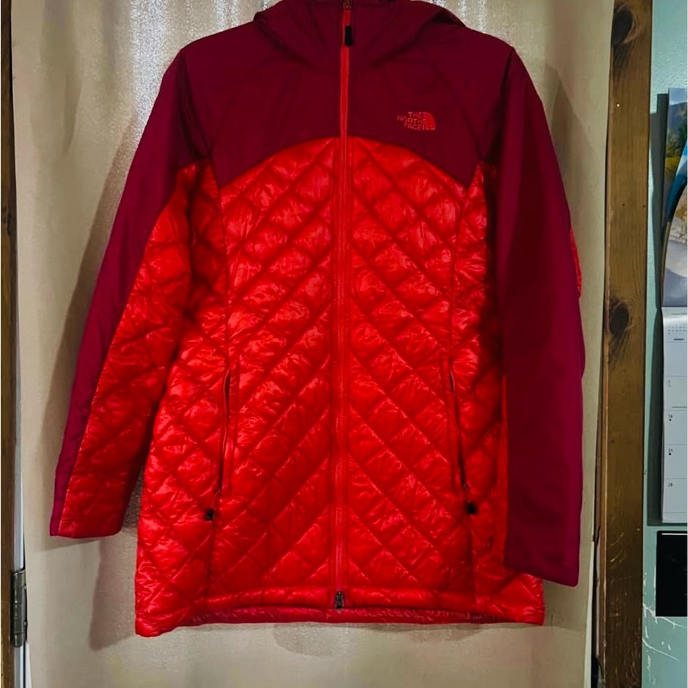 The North Face Red and Purple Quilted Jacket